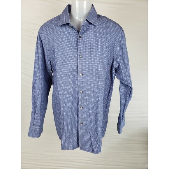 EUC Ermenegildo Zegna Button Up Shirt Collared Long Sleeve Blue Checkered XL - Picture 1 of 8